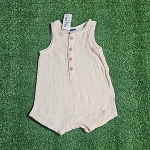 Cream Sleeveless Baby Romper